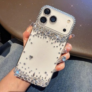 Coque de téléphone transparente effet diamant pour iPhone 17 Pro Max, luxe, brillante, dos transparent, vente en gros, usine, OEM, personnalisable - Product Image 5