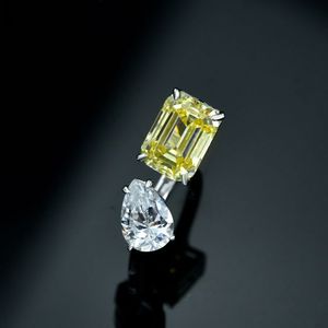 <span class=keywords><strong>Anello</strong></span> di Fidanzamento in Argento Sterling 925 Placcato Rodio con Due Pietre, Zircone a Forma di Pera <span class=keywords><strong>Smeraldo</strong></span>, <span class=keywords><strong>Anello</strong></span> Aperto Regolabile - Product Image 3