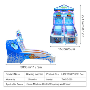 Machine de jeu d'arcade à monnayeur pour 2 joueurs, type Happy Bowling, avec système de récompense par tickets et enregistrement des scores - Product Image 4