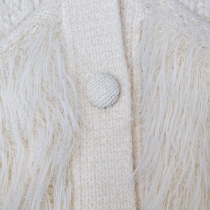 Marque de créateur personnalisée tricots dames luxe haut de gamme Islande fourrure garniture épais chaud hiver câble tricot Cardigan <span class=keywords><strong>pull</strong></span> femmes - Product Image 5