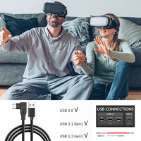 Kabel USB 3.0 kecepatan Super 5M, kabel USB C Link kompatibel dengan ocular/Meta Quest 3/2/Pro/Pico 4 untuk aksesori kamera