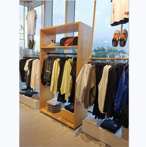 Negozio di abbigliamento interior <span class=keywords><strong>mobili</strong></span> indumento display display isola di legno per i vestiti - Product Image 5