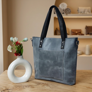 Bolso de Mano de Cuero Genuino para Mujer, Hecho a Mano, con Cierre de Cremallera, Impermeable, Ecológico, Duradero, Suave, Ligero, Portátil, de Gran Capacidad - Product Image 1