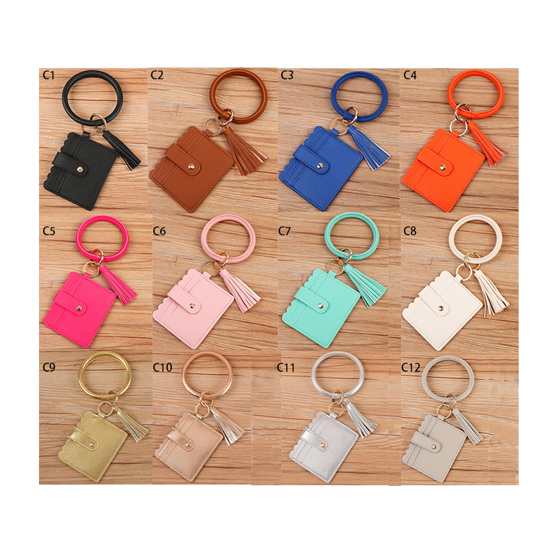 Plain Ladies Keychain Bracelet Wallets