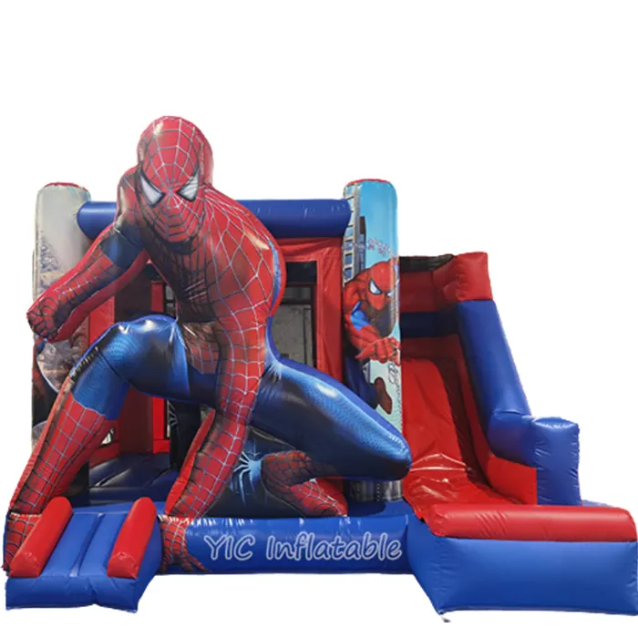 Popular Moonwalk Playground Spiderman Bouncy Castle Fun Bouncy Jumping Castle PVC Inflatable Dry Slide Bouncer House