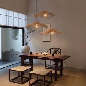 Rattan Chandelier Oval E27 LED Pendant <b>Light</b> For Living Room Bedroom <b>Dining</b> Room - Product Image 2