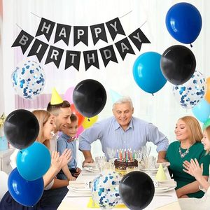 Decorazioni per Feste di Compleanno Palloncini in Lattice per Ragazzi e Uomini Striscione Blu Navy Blu Reale Palloncini in Velluto Foil Tenda Accessori - Product Image 4