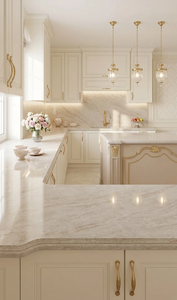 Échantillon Gratuit 100% Quartz Artificiel Vietnamien Blanc Taj Mahal Grande Dalle 20mm – Plans de Travail Modernes pour Salles de Bain d'Hôtels et Plans de Travail de Cuisine - Product Image 3