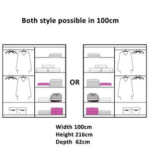Armadio moderno con doppia porta scorrevole 2 binari e ripiani sospesi a specchio armadio portaoggetti per camera da letto - Product Image 6