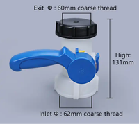 Vanne papillon cuve IBC VALVE 62/75/100 vanne plastique pour cuve sortie avec écrou pour gazole eau