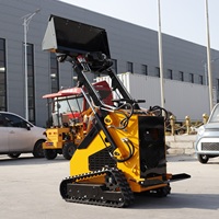 Mini-chargeuse compacte sur chenilles prête à être expédiée aux États-Unis, 890 kg, godet de 0,15 m³, double port hydraulique auxiliaire, pour l'ajout d'accessoires
