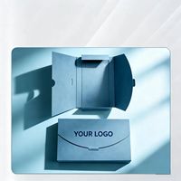 Boîte d'emballage de cartes de visite écologique haut de gamme personnalisée avec carte postale, enveloppe extérieure pliable intégrée
