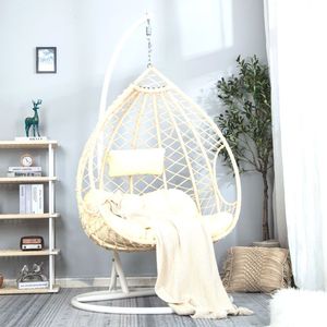 Fauteuil suspendu en rotin avec coussin, chaise de salon intérieure/extérieure - Product Image 3