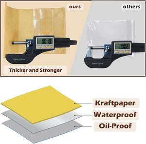 Bolsas de pan de papel Kraft de alta resistencia con bloqueo de lengüeta de lazo de estaño, con ventana frontal transparente, bolsa de tratamiento de embalaje de almacenamiento para panadería C - Product Image 3