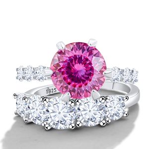 High Quality 100% 925 <b>Sterling</b> <b>Silver</b> VVS 7.8CT Blue Bezel <b>Set</b> Moissanite Wedding <b>Ring</b> for Women with GRA - Product Image 6