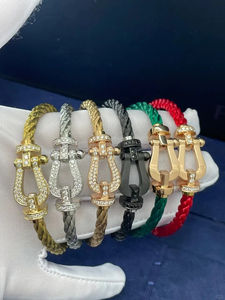 Pulsera de Cuerda con Corazón de Acero Inoxidable y Circonita, de Lujo, Venta Directa de Fábrica, Unisex, Regalo, Venta al Por Mayor - Product Image 3