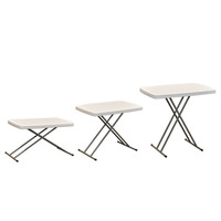 Table de pique-nique pliante portable d'extérieur en HDPE robuste, carrée de 30 pouces, pour 4 personnes, 2,5 pieds, style moderne, format valise