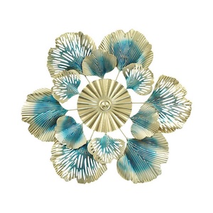 Strictement scandinave lumière luxe or abricot feuille fleur fer tenture murale <span class=keywords><strong>entrée</strong></span> <span class=keywords><strong>miroir</strong></span> décoratif objets décoratifs - Product Image 1