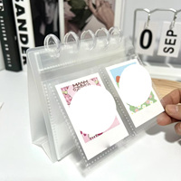 Album photo de bureau en forme de L – Classeur transparent à perforations champignon pour fan art et objets de collection d'idols