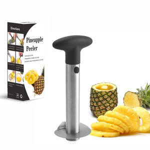Pineapple Squeeze Stainless Steel Pineapple Cutter Core <b>Remover</b> Peeler Extractor Easy To Clean Hand Wash Only Black And Yellow - Product Image 2
