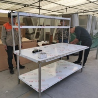 Table de préparation professionnelle en acier inoxydable 201/304 pour cuisine commerciale, robuste, capacité 300 kg/m, avec revêtement autonettoyant