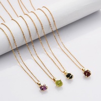 Collier en cristal naturel irrégulier brut, bijoux délicats en argent sterling 925, collier en pierre précieuse de naissance pour femme