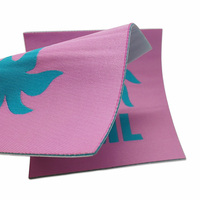 Écusson tissé personnalisable en forme de fleur, écologique, thermocollant, avec base en tissu, étiquettes durables