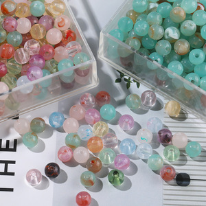 Perles rondes en acrylique de 8 mm, trou droit, perles en vrac pour la fabrication de bracelets, accessoires de bijouterie - Product Image 1