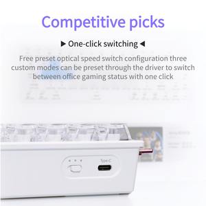 คีย์บอร์ดเกมมิ่ง <span class=keywords><strong>ATK</strong></span> 68RX รุ่นสั่งทำพิเศษ สำหรับอีสปอร์ต โปร่งใส 0.005 มม. RT0.005 มม. 8KHz 256K 0.08MS ความหน่วงต่ำ สวิตช์แม่เหล็กแบบกลไก - Product Image 6