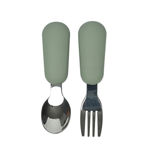 Juego <span class=keywords><strong>de</strong></span> cucharas <span class=keywords><strong>de</strong></span> acero inoxidable <span class=keywords><strong>de</strong></span> silicona <span class=keywords><strong>para</strong></span> entrenamiento infantil, <span class=keywords><strong>cubiertos</strong></span> <span class=keywords><strong>de</strong></span> metal sin BPA con logotipo personalizado <span class=keywords><strong>para</strong></span> niños pequeños - Product Image 6
