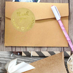 Autocollants ronds en papier kraft brun avec logo personnalisé imprimé, adhésifs, autocollants de remerciement, étiquettes autocollantes pour emballages cadeaux - Product Image 6