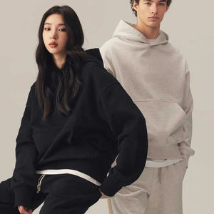 All'ingrosso felpe <span class=keywords><strong>Oversize</strong></span> in cotone pesante Unisex personalizzate <span class=keywords><strong>Beige</strong></span> a tracolla semplici felpe bianche da uomo in pile <span class=keywords><strong>Oversize</strong></span> - Product Image 3