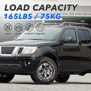 แร็คหลังคาอะลูมิเนียมอัลลอยด์ Canyossoar รับน้ำหนักได้ 75 กก. สำหรับ Navara ปี 2009 ขึ้นไป และ Frontier Crew Cab ปี 2007-2021 สำหรับบรรทุกสัมภาระด้านข้างบนหลังคา - Product Image 2