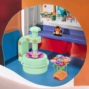 Juguete Educativo Interactivo DIY de Flores de Dibujos Animados, Ramo de Flores de Tela, Máquina de Flores, Herramienta Divertida para Presionar y Aprender - Product Image 4