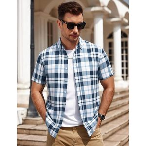 Custom Mens Plaid Button <b>Down</b> Shirt 4-Way Stretch Casual Wear - Product Image 3