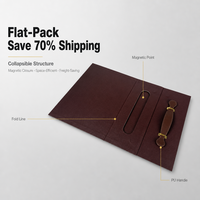 Boîte rigide magnétique personnalisable en papier couché de luxe avec poignée en PU, logo en relief, emballage recyclable et écologique pour fard à joues
