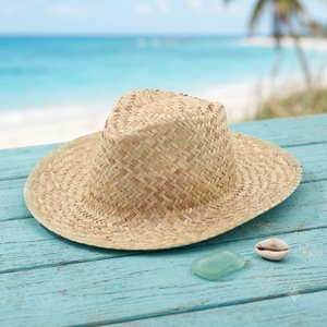 Chapeau Boonie en Herbe Naturelle Tressée Épaisse 59cm à Bord Plat avec Cordon de Menton Personnalisé pour Aventure Safari – Vente en Gros, Fournisseur OEM - Product Image 1