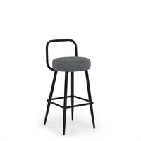 Tabouret de bar moderne en métal avec siège et dossier rembourrés, hauteur de comptoir, mobilier de bar commercial non pliable, pour bar à domicile, café, cuisine