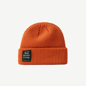 Invierno Popular imagen Color liso personalizado tejido etiqueta diseño superior acrílico térmico grueso ganchillo Unisex tejido Beanie común - Product Image 5
