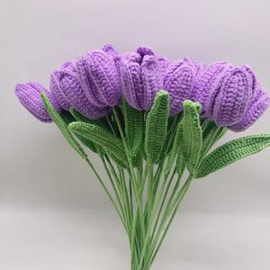 <span class=keywords><strong>Ramo</strong></span> de Tulipanes Inmortales de Lana Hechos a Mano 2025, Gerbera Abierta, Flores Preservadas para Boda, Navidad, Pascua - Product Image 2