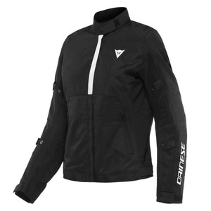 Chaqueta de Motocicleta Dainese Risoluta Air Tex para Mujer, Negra y Blanca, Talla 42, Textil - Product Image 1
