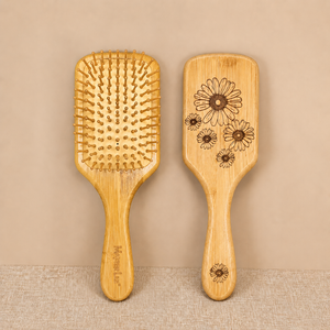 Spazzola per capelli in bambù all'ingrosso con cuscino d'aria, districante, massaggiante per il cuoio capelluto, con denti in nylon, motivo a <span class=keywords><strong>margherita</strong></span>, per la crescita dei capelli - Product Image 3