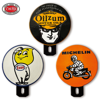 Vintage taman luar ruangan bensin Logo kuning layanan Super Chevrolet porselen baja Enamel termometer tanda