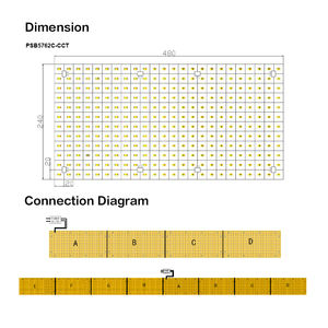 CRI Ra>80 Hot Sale SMD2835 <b>LED</b> <b>Light</b> Sheet 576LEDs 40W DC24V High Dual Color 2700K+6000K 120 240x480x6.5mm Lighting - Product Image 5