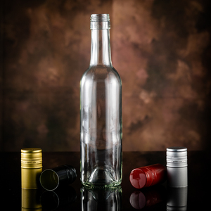 Envase Clásico Redondo para Licor Pernod Sherry Cider, Botella de Vidrio Transparente para <span class=keywords><strong>Pisco</strong></span>, Champán, Vino Claret de 375/500/750 ml con Tapa ROPP - Product Image 4