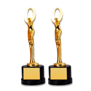 Hot selling unique design gold color Electroplating metal trophy for souvenir gift
