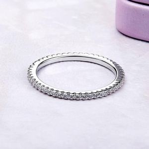 Bán buôn <span class=keywords><strong>925</strong></span> sterling Silver Stackable engagement CZ kim cương ban nhạc đám cưới nhẫn cho phụ nữ - Product Image 4