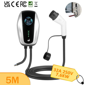 Station de recharge pour véhicules électriques OEM 32A 7kW <span class=keywords><strong>WallBox</strong></span> Type 2 avec câble de 5 m, protection IP65 intérieure/extérieure, chargeur de voiture mural - Product Image 1