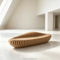 Banc modulable Y495 en forme de liquide, robuste et résistant à l'humidité, mobilier de bibliothèque pour les espaces de loisirs des places publiques