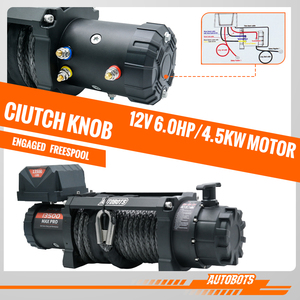 AUTOBOTS 13500lbs 12v Carro Montado Guincho Elétrico Bateria Multi-purpose Tração Winch para Veículo Resgate Caminhão Veículo Off-road - Product Image 4